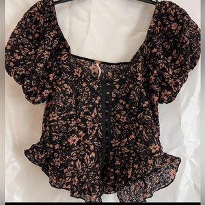 Free People Oh baby Boho Fall crop top size L